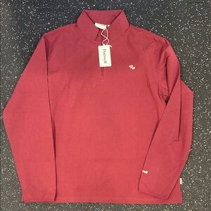 Red Long Sleeve Golf 1/4 zip by boutique brand Puttwell
